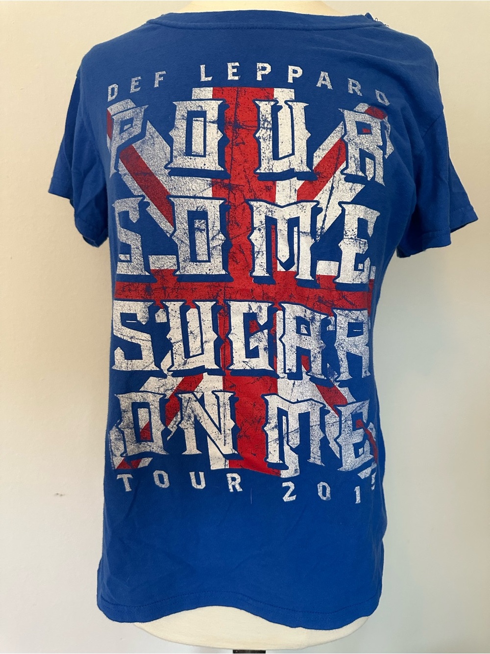 Def Leppard Women's Blue 'Pour Some Sugar On Me' Tour Tee